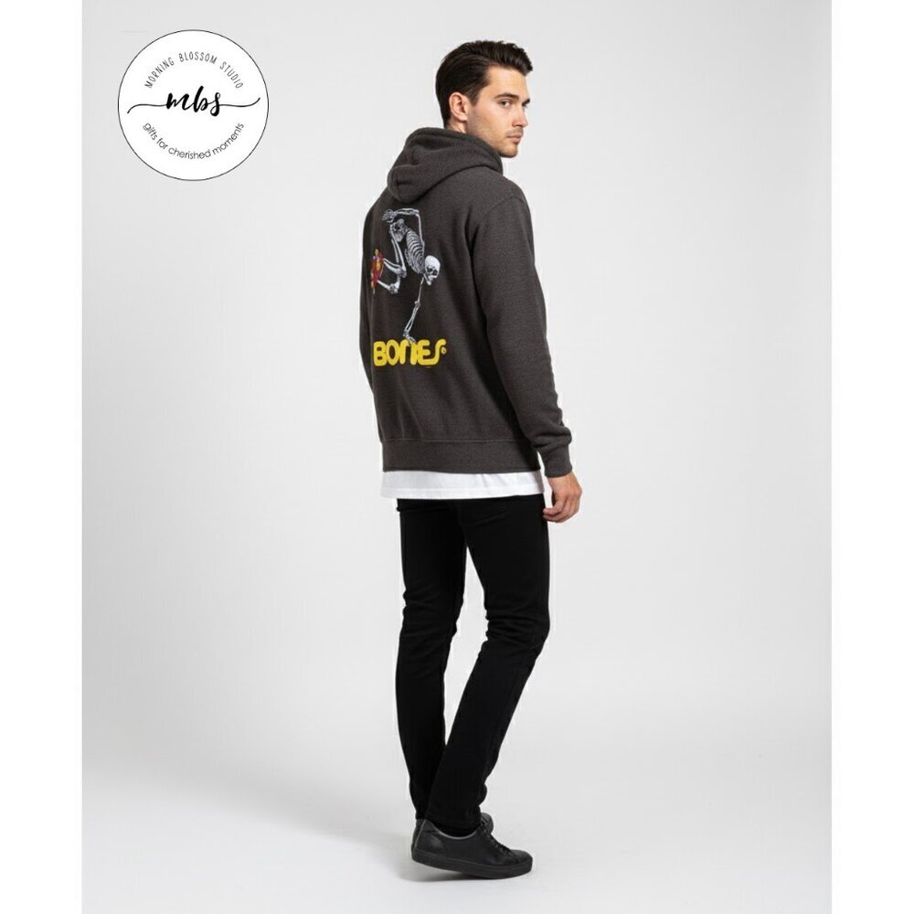 Powell Peralta Bones Brigade Graphic‎ Hoodie Skate Board Vintage Y2K Gray Men S*